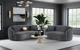 Brookside Velvet Upholstered Curved Loveseat Dark Grey - Tampa Furniture Outlet