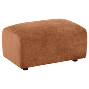 Tampa Furniture Outlet - Coaster - Burnett Chenille Upholstered Ottoman Burnt Orange - 504954