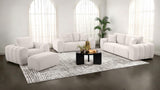 Tampa Furniture Outlet - Coaster - Burnett 4-piece Chenille Upholstered Sofa Set Ivory - 504955-S4
