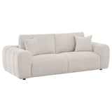 Tampa Furniture Outlet - Coaster - Burnett Chenille Upholstered Wide Arm Sofa Ivory - 504955
