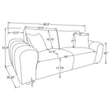 Burnett Chenille Upholstered Wide Arm Sofa Ivory