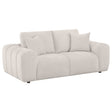 Tampa Furniture Outlet - Coaster - Burnett Chenille Upholstered Wide Arm Loveseat Ivory - 504956