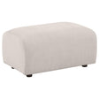Tampa Furniture Outlet - Coaster - Burnett Chenille Upholstered Ottoman Ivory - 504958