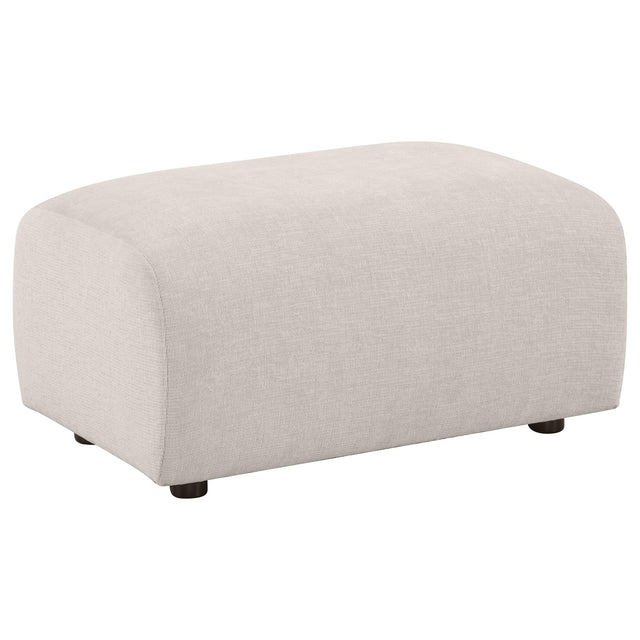 Tampa Furniture Outlet - Coaster - Burnett Chenille Upholstered Ottoman Ivory - 504958
