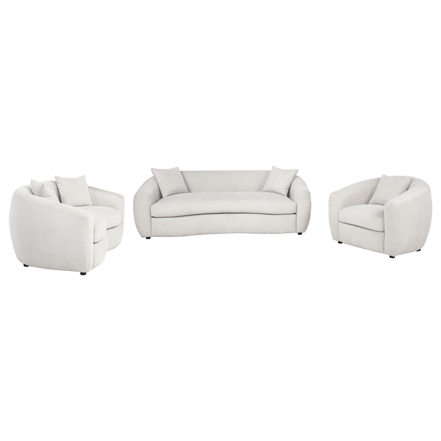 Tampa Furniture Outlet - Coaster - Isabella 3-piece Fabric Upholstered Sofa Set Sand - 504971-S3