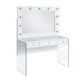 Jacey - Complete Vanity With Lightbulbs - Glossy White - Tampa Furniture Outlet