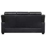 Finley 2-piece Upholstered Padded Arm Tufted Sofa Set Black - Tampa Furniture Outlet