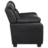 Finley 2-piece Upholstered Padded Arm Tufted Sofa Set Black - Tampa Furniture Outlet