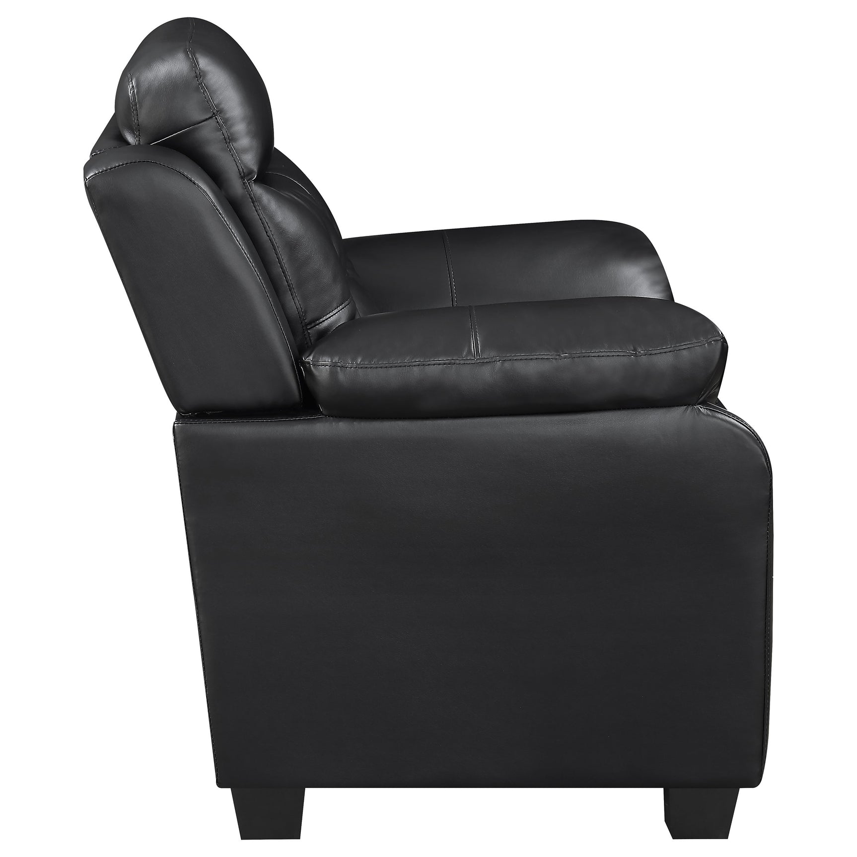 Finley 2-piece Upholstered Padded Arm Tufted Sofa Set Black - Tampa Furniture Outlet