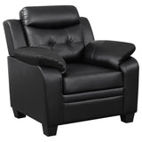 Finley 3-piece Upholstered Padded Arm Tufted Sofa Set Black - Tampa Furniture Outlet
