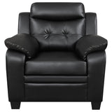 Finley 3-piece Upholstered Padded Arm Tufted Sofa Set Black - Tampa Furniture Outlet