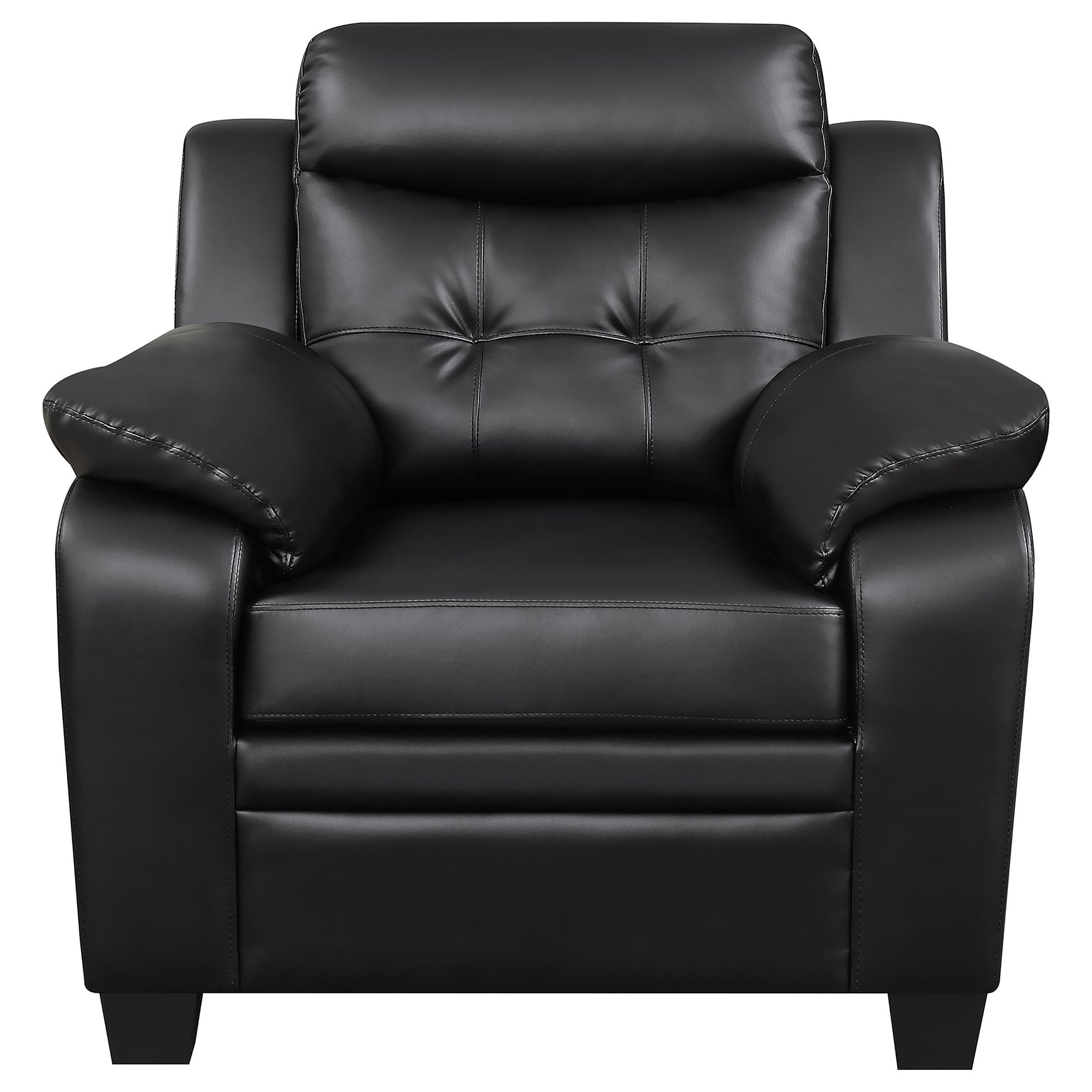 Finley 3-piece Upholstered Padded Arm Tufted Sofa Set Black - Tampa Furniture Outlet