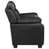 Finley 3-piece Upholstered Padded Arm Tufted Sofa Set Black - Tampa Furniture Outlet