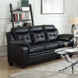 Finley Upholstered Padded Arm Tufted Sofa Black - Tampa Furniture Outlet
