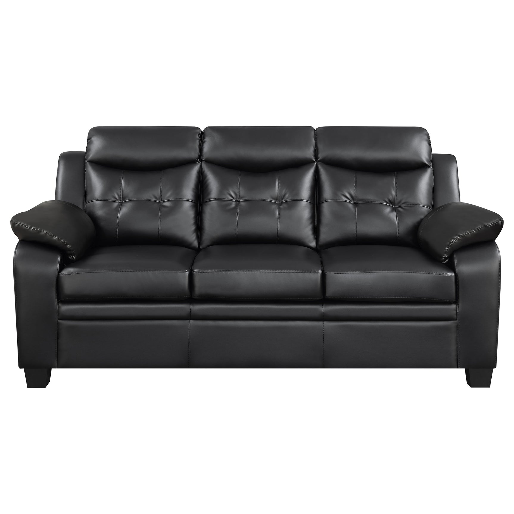 Finley Upholstered Padded Arm Tufted Sofa Black - Tampa Furniture Outlet