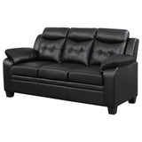Finley Upholstered Padded Arm Tufted Sofa Black - Tampa Furniture Outlet