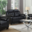Tampa Furniture Outlet - Coaster - Finley Upholstered Padded Arm Tufted Loveseat Black - 506552