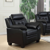 Finley Upholstered Padded Arm Tufted Accent Chair Black - Tampa Furniture Outlet