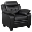 Tampa Furniture Outlet - Coaster - Finley Upholstered Padded Arm Tufted Accent Chair Black - 506553