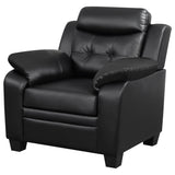 Finley Upholstered Padded Arm Tufted Accent Chair Black - Tampa Furniture Outlet