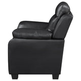 Finley Upholstered Padded Arm Tufted Accent Chair Black - Tampa Furniture Outlet