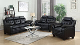 Finley Upholstered Padded Arm Tufted Accent Chair Black - Tampa Furniture Outlet