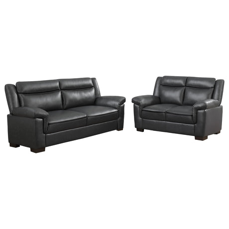Arabella 2-piece Upholstered Padded Arm Sofa Set Grey - Tampa Furniture Outlet