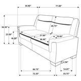 Arabella 2-piece Upholstered Padded Arm Sofa Set Grey - Tampa Furniture Outlet