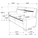 Arabella 2-piece Upholstered Padded Arm Sofa Set Grey - Tampa Furniture Outlet