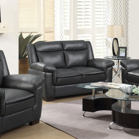 Arabella Upholstered Padded Arm Loveseat Grey - Tampa Furniture Outlet