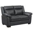 Tampa Furniture Outlet - Coaster - Arabella Upholstered Padded Arm Loveseat Grey - 506592