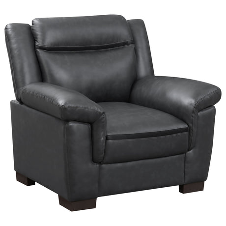 Tampa Furniture Outlet - Coaster - Arabella Upholstered Padded Arm Accent Chair Grey - 506593