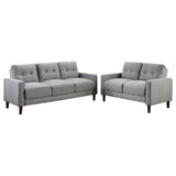 Bowen 2-piece Upholstered Track Arm Tufted Sofa Set Grey - Tampa Furniture Outlet