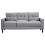 Bowen 2-piece Upholstered Track Arm Tufted Sofa Set Grey - Tampa Furniture Outlet