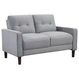 Bowen 2-piece Upholstered Track Arm Tufted Sofa Set Grey - Tampa Furniture Outlet