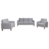 Bowen 3-piece Upholstered Track Arm Tufted Sofa Set Grey - Tampa Furniture Outlet