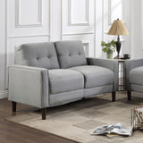 Bowen Upholstered Track Arm Tufted Loveseat Grey - Tampa Furniture Outlet