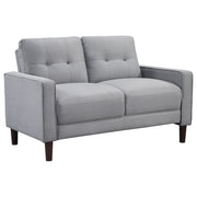 Tampa Furniture Outlet - Coaster - Bowen Upholstered Track Arm Tufted Loveseat Grey - 506782