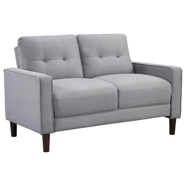 Tampa Furniture Outlet - Coaster - Bowen Upholstered Track Arm Tufted Loveseat Grey - 506782