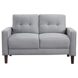 Bowen Upholstered Track Arm Tufted Loveseat Grey - Tampa Furniture Outlet