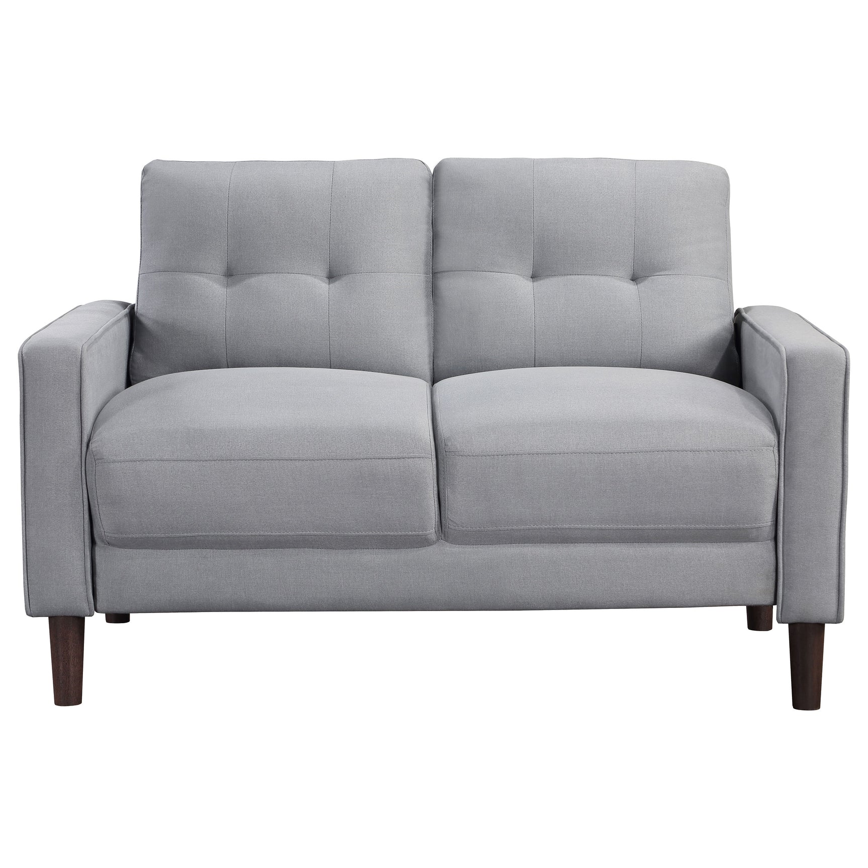 Bowen Upholstered Track Arm Tufted Loveseat Grey - Tampa Furniture Outlet