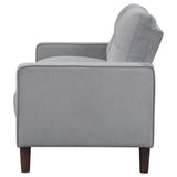 Bowen Upholstered Track Arm Tufted Loveseat Grey - Tampa Furniture Outlet