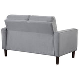 Bowen Upholstered Track Arm Tufted Loveseat Grey - Tampa Furniture Outlet