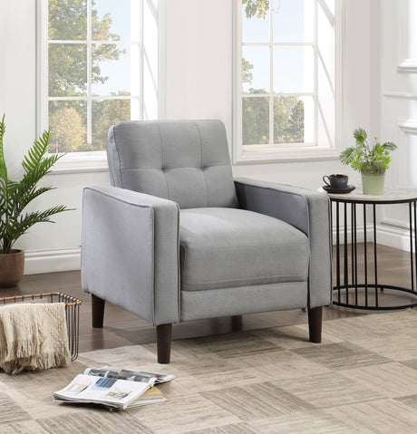 Bowen Upholstered Track Arm Tufted Accent Chair Grey - Tampa Furniture Outlet