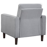 Bowen Upholstered Track Arm Tufted Accent Chair Grey - Tampa Furniture Outlet