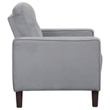 Bowen Upholstered Track Arm Tufted Accent Chair Grey - Tampa Furniture Outlet