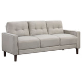 Bowen 2-piece Upholstered Track Arm Tufted Sofa Set Beige - Tampa Furniture Outlet