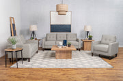 Tampa Furniture Outlet - Coaster - Bowen 3-piece Upholstered Track Arm Tufted Sofa Set Beige - 506785-S3