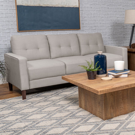 Bowen Upholstered Track Arm Tufted Sofa Beige - Tampa Furniture Outlet