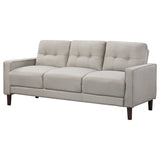 Bowen Upholstered Track Arm Tufted Sofa Beige - Tampa Furniture Outlet